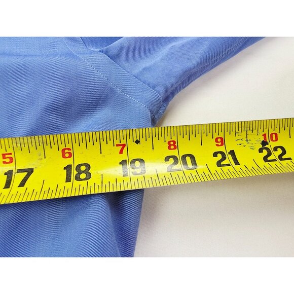 Eton Slim Size 15 Euro 38 Blue White French Cuff and Collar Spread Collar Shirt - Picture 2 of 10